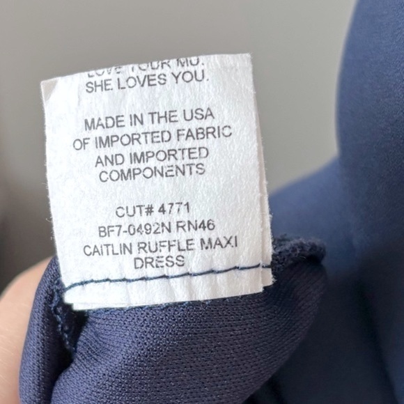 Show Me Your Mumu Caitlin Ruffle Maxi Dress Navy Blue Women’s Size Large - Picture 8 of 12